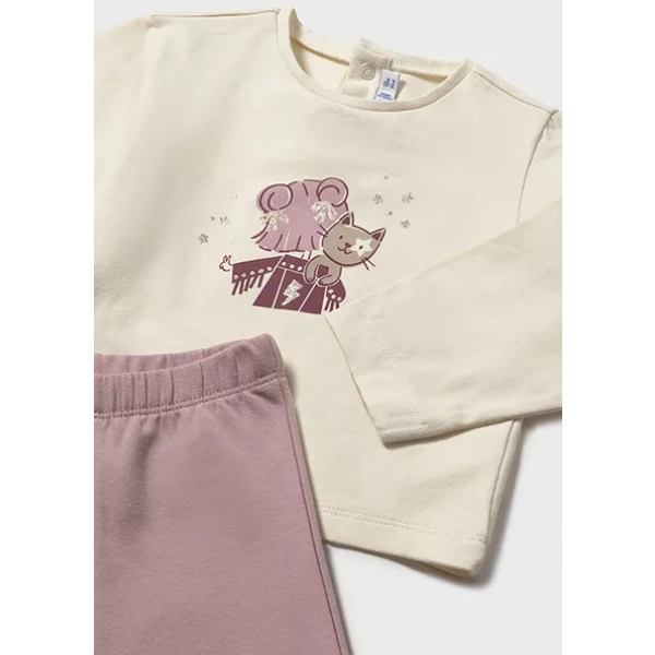 Chándal bebé niña con camiseta gatito y niña Mayoral - Imagen 4