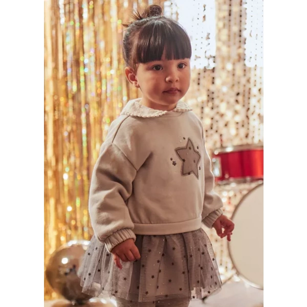 Vestido bebé niña combinado tul estrella Mayoral