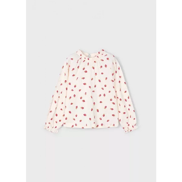 Camiseta blusa niña punto bambula fresas Mayoral - Imagen 4