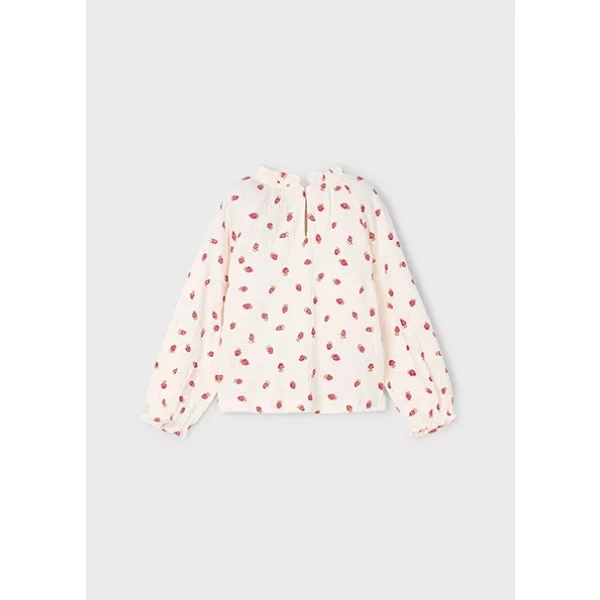 Camiseta blusa niña punto bambula fresas Mayoral - Imagen 5