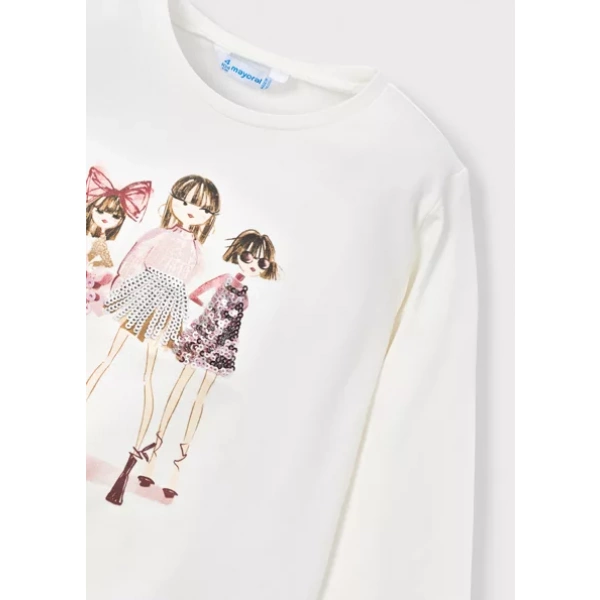 Camiseta niña Muñecas rosa brilli Mayoral - Imagen 3