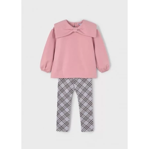 Conjunto niña legging cuadros y sudadera Mayoral