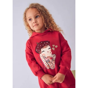 Vestido niña felpa con capucha rojo Mayoral