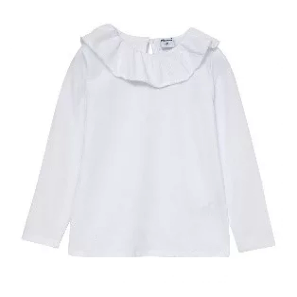 Camiseta niña volante cuello Newness