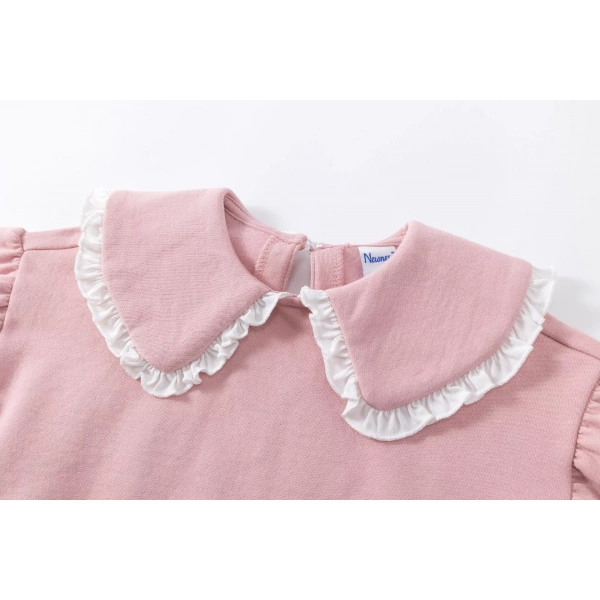 Sudadera niña rosa con cuello Newness - Imagen 5