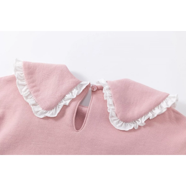 Sudadera niña rosa con cuello Newness - Imagen 8