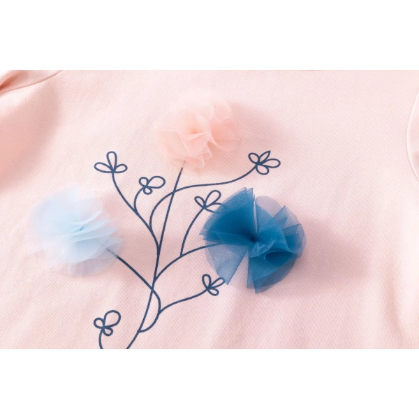 Camiseta niña flores tul Newness - Imagen 3