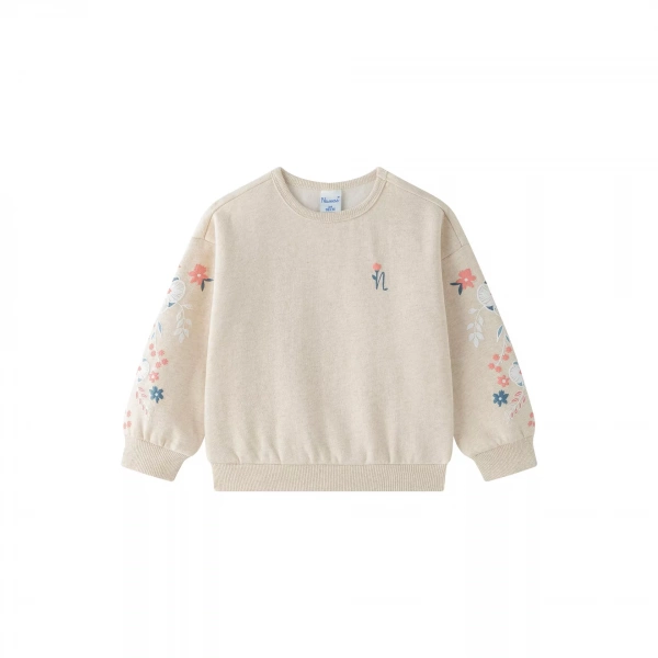 Sudadera niña estampado flores Newness - Imagen 2