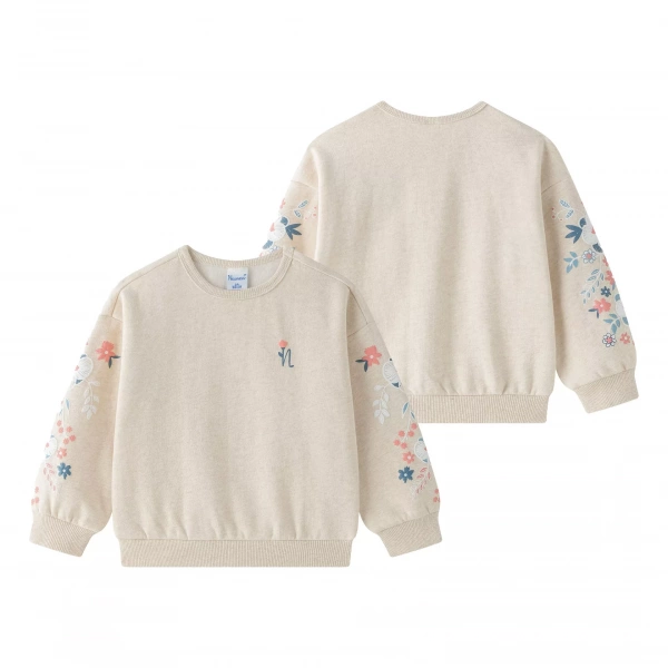Sudadera niña estampado flores Newness - Imagen 3