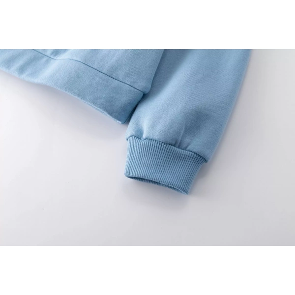Sudadera niña azul con flores volante Newness - Imagen 7