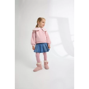 Sudadera niña rosa con cuello Newness