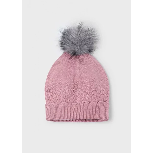 Gorro pompón rosa Mayoral