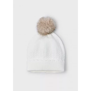 Gorro pompón blanco Mayoral