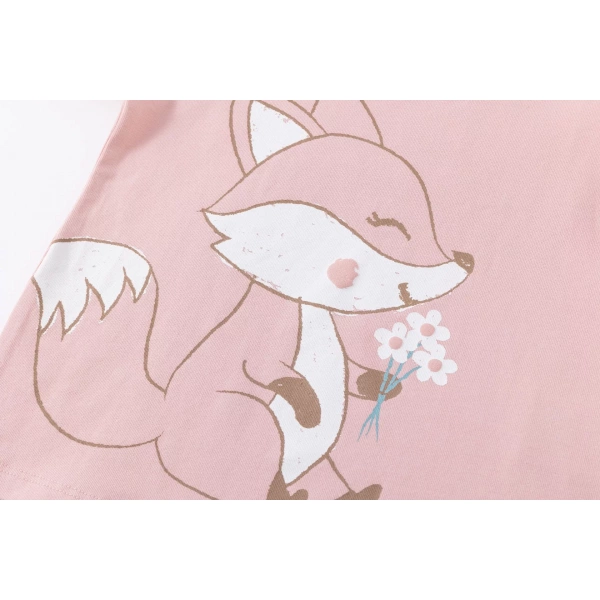 Camiseta niña zorrito rosa Newness - Imagen 4