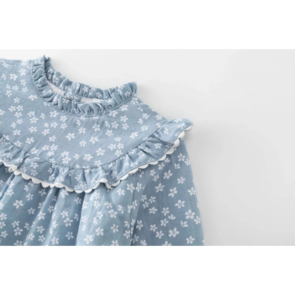 Vestido niña flores azul Newness - Imagen 3