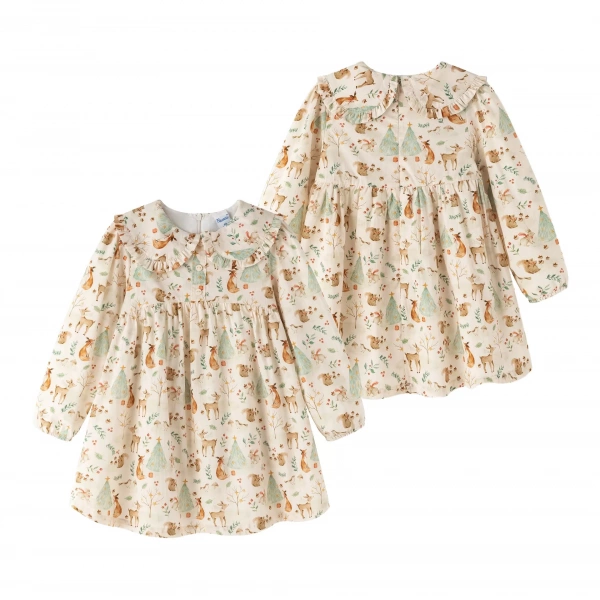 Vestido niña estampado navideño Newness - Imagen 2
