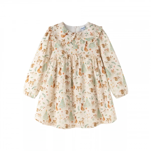 Vestido niña estampado navideño Newness - Imagen 3