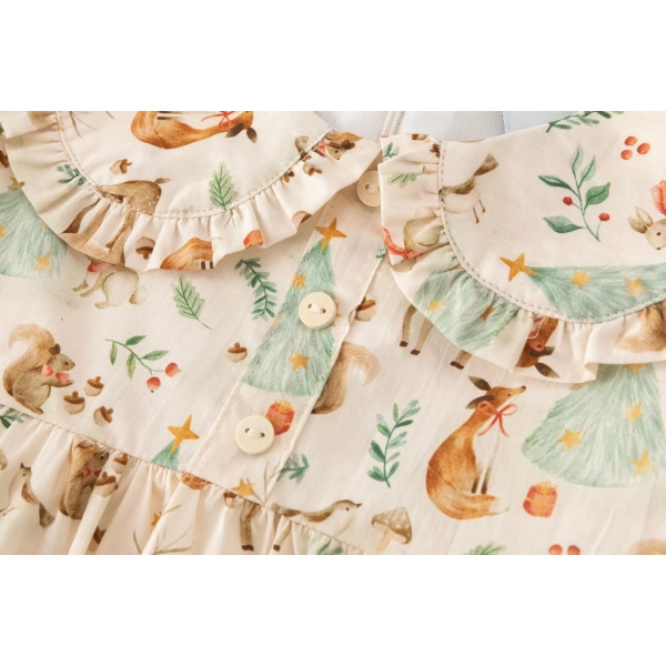 Vestido niña estampado navideño Newness - Imagen 6
