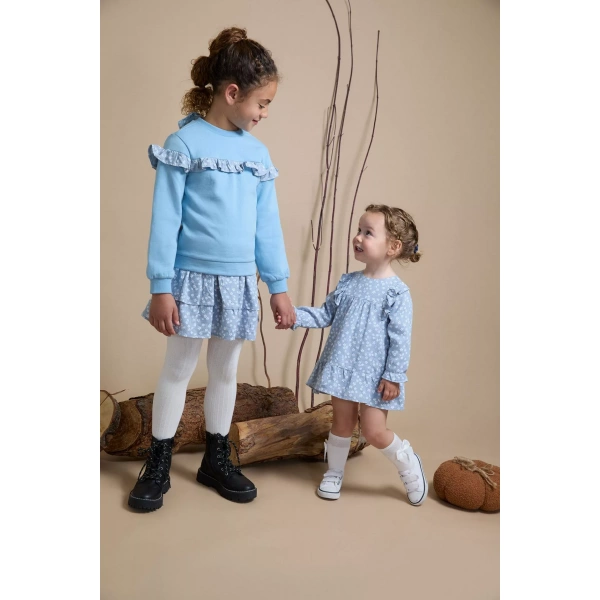 Falda niña flores azul Newness - Imagen 5