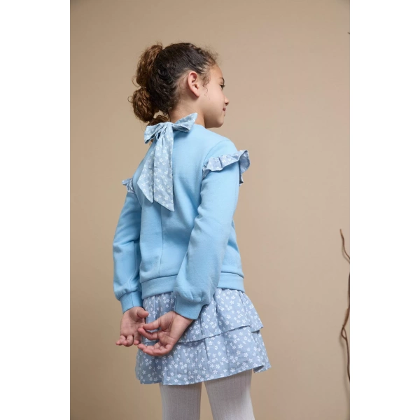 Falda niña flores azul Newness - Imagen 6